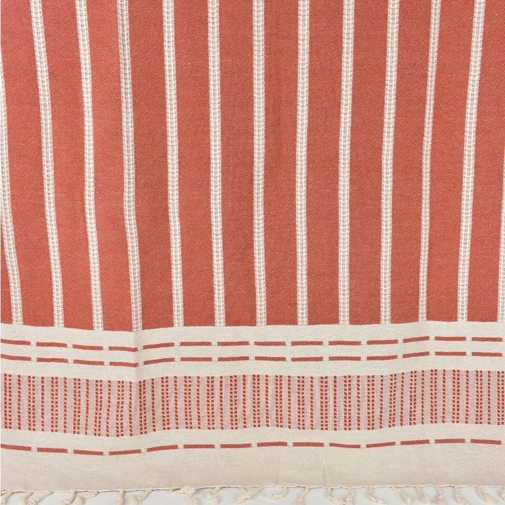 S X S W Desert Red Towel Blanket FLiPSiDE Threads Anthropologie Organic Cotton - Picture 13 of 13